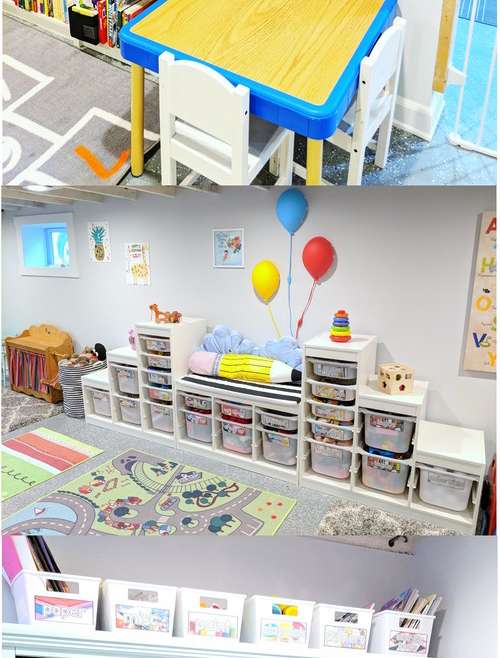 Basement playroom ideas that inspire imaginative play for toddlers, pre-schools, and elementary age kids!