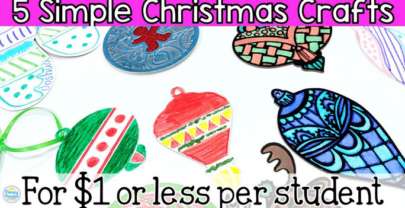 5 Easy Christmas Crafts for Students for $1 or Less (Per Student)