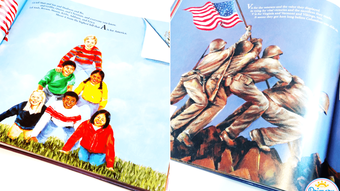 Picture books that are engaging and fun about America! These patriotic picture books are sure to be a hit in your elementary classroom and are perfect for celebrating holidays like the 4th of July, Veteran’s Day, election day, and more!