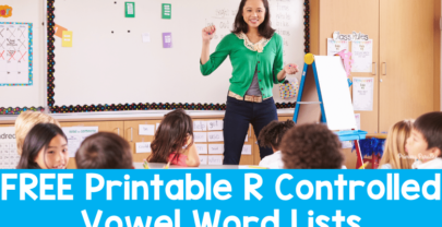 Free R Controlled Vowel Word Lists for Teachers