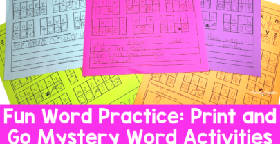 Fun Word Practice: Print and Go Mystery Word Activities