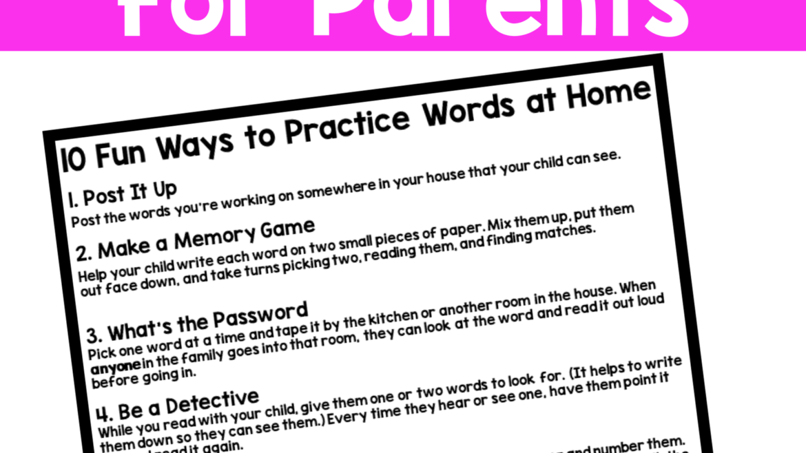 Word Support for Parents