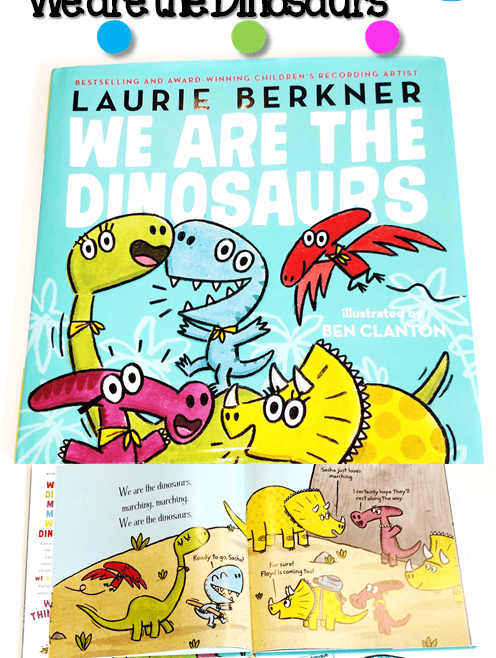 Use Laurie Berkner's Book We are the Dinosaurs to teach dialogue with this fun, free activity!