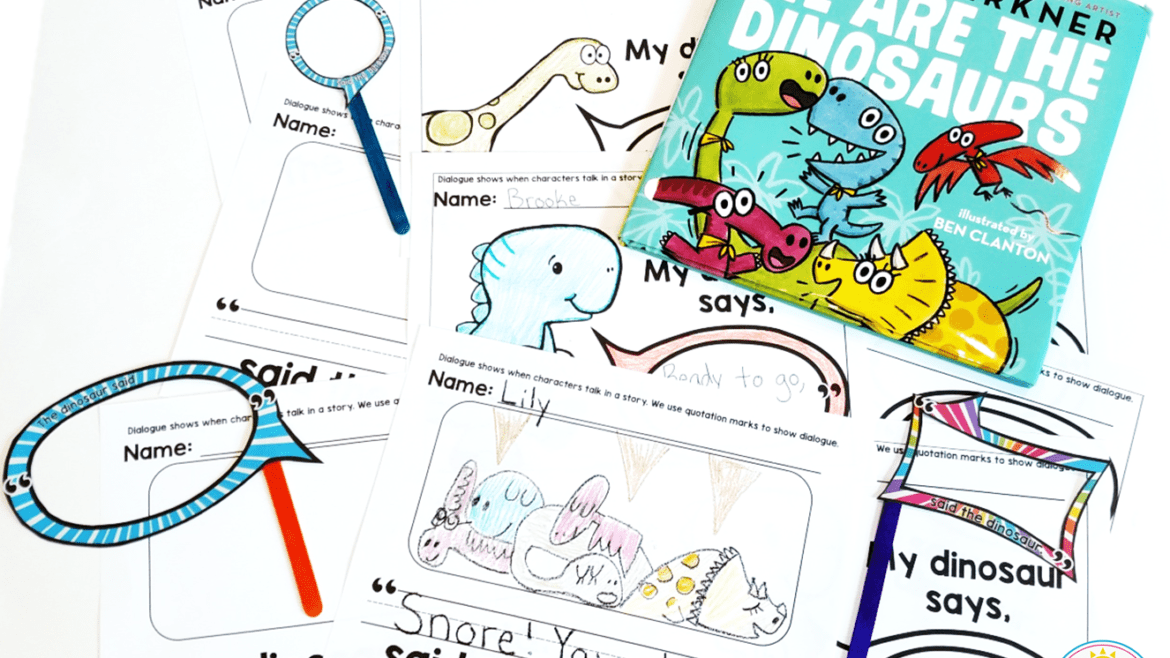 Use Laurie Berkner's We are the Dinosaurs to teach dialogue with this fun, free activity!