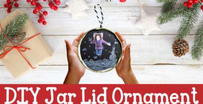 Easy and Kid Friendly Recycled Jar Lid Christmas Ornament