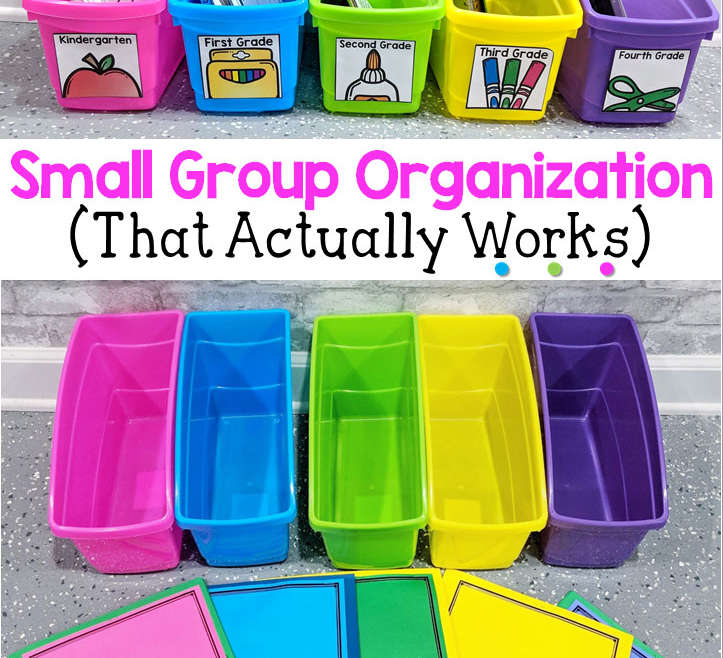 Small group organization that actually works: keep your small groups organized and keep your materials at your fingertips with these easy and simple tips! Perfect for guided reading and intervention teachers as well!