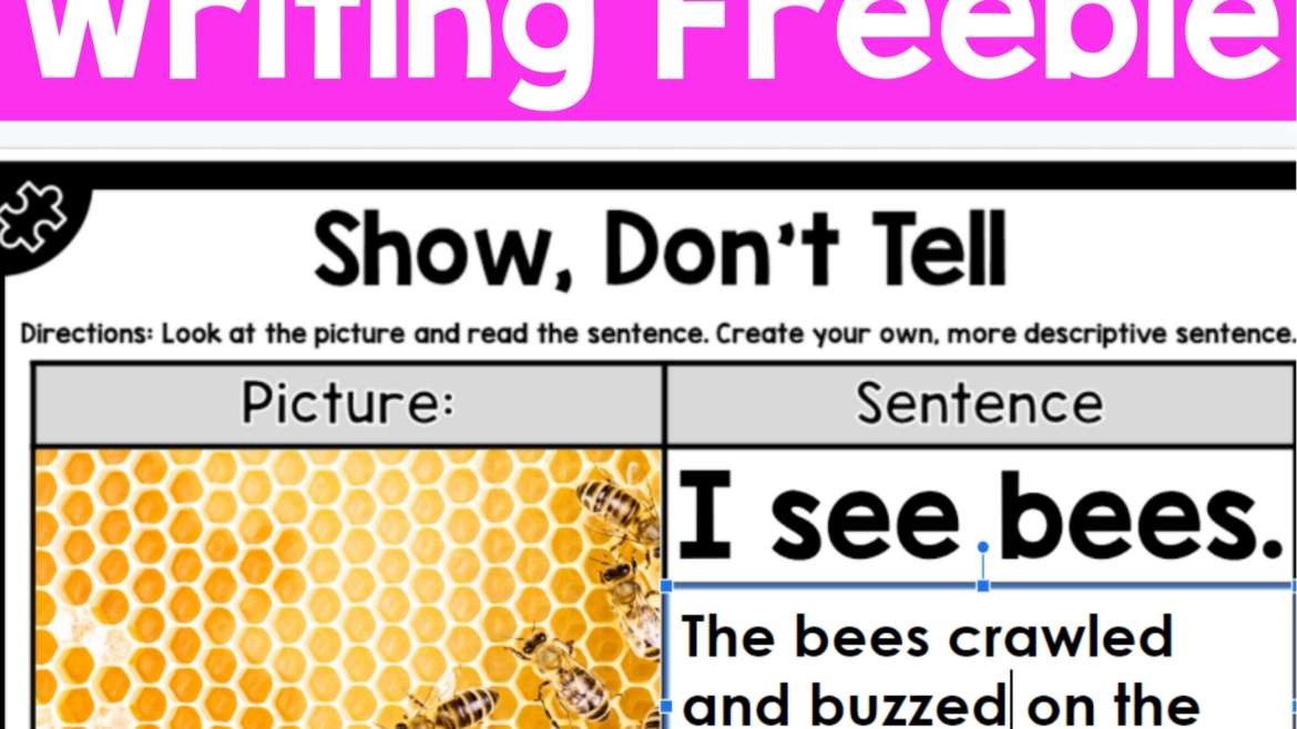 Show, Don't Tell Writing Freebie